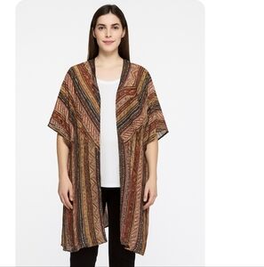 Aphorism blue red orange duster coverup